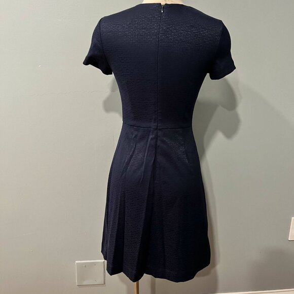 Nora Gardner Welt Pocketed Textured Short Sleeve Dress - Navy - Picture 3 of 8